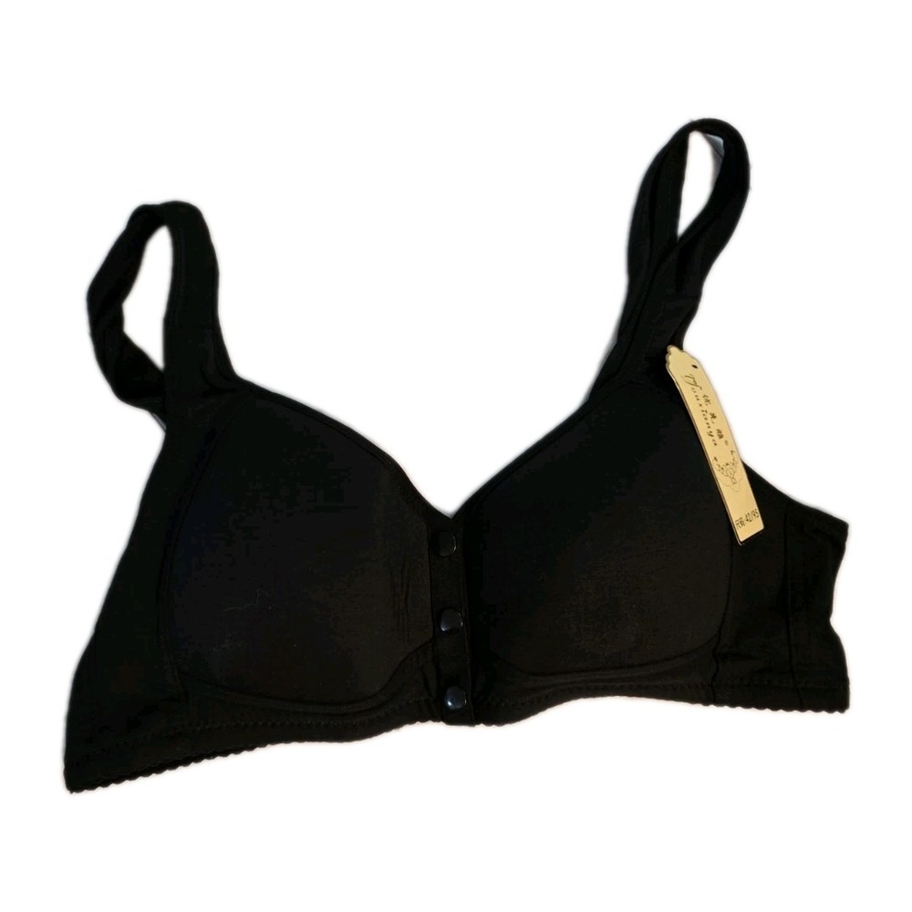 Black Front Snap Nursing Bra Wireless Comfort Bra Size 42/95 NWT Lot Of 2 - Picture 5 of 10
